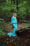 Langes Kleid Schwangerschaftsfotos Wald